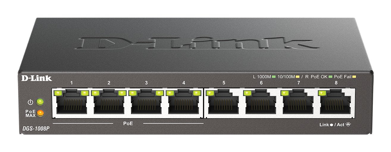 EAN 0790069344176 - D-Link DGS-1008P/E switch No administrado L2 Gigabit Ethernet (10/100/1000) Energía sobre Ethernet (PoE)  imagen 1