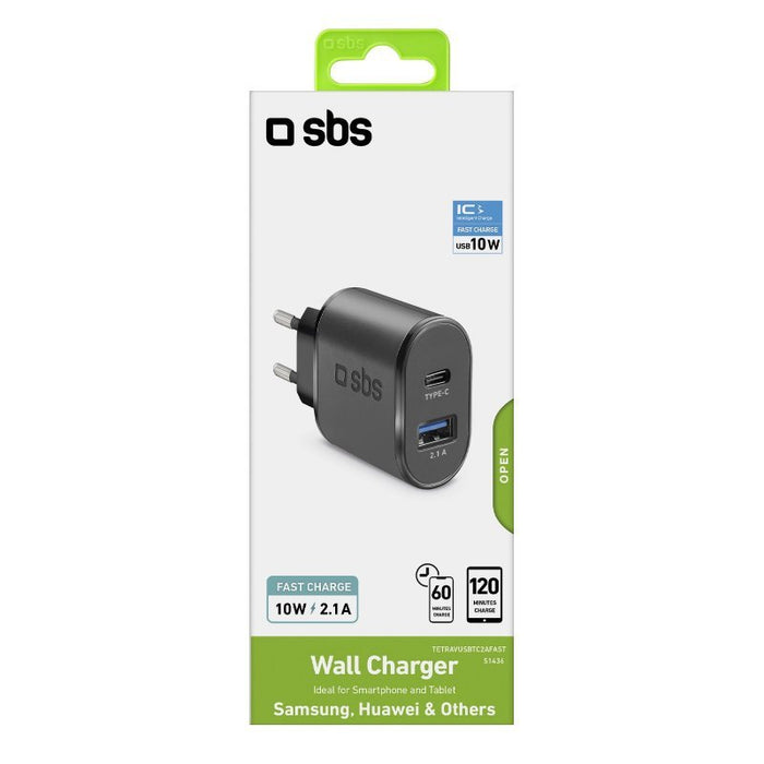 EAN 8018417251436 - SBS TETRAVUSBTC2AFAST adaptador e inversor de corriente Interior 15 W Negro imagen 2