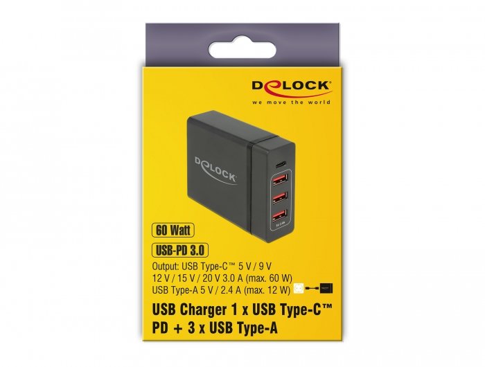 EAN 4043619639748 - DeLOCK USB-Wandladegerät 63974 Universal Negro Corriente alterna Interior imagen 5