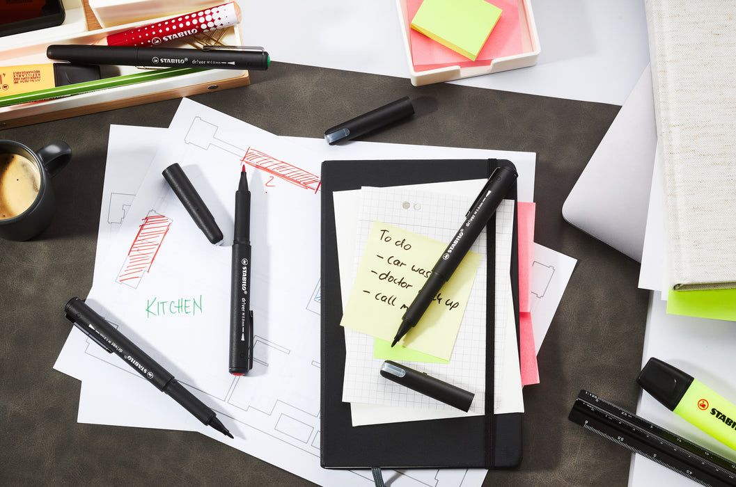 EAN 4006381615006 - STABILO dr!ver rotulador de punta fina Medio Negro, Azul, Verde, Rojo 4 pieza(s) imagen 4