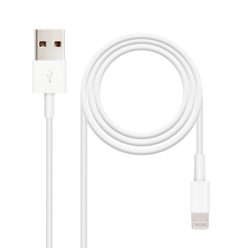 EAN 8433281006652 - Nanocable 10.10.0402 cable de conector Lightning 2 m Blanco imagen 1