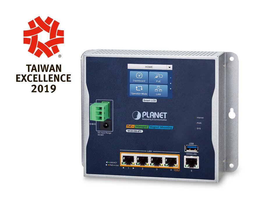 EAN 4711605283878 - PLANET IP30 Industrial Wall-mount router Gigabit Ethernet Azul, Gris imagen 1