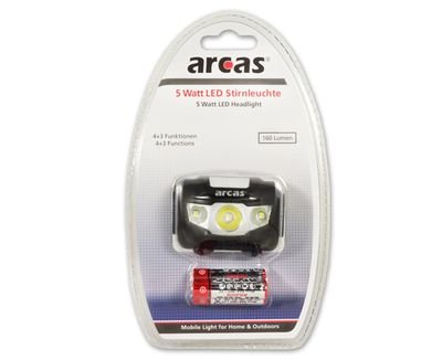 EAN 4260030255443 - Arcas 307 10010 Negro Linterna con cinta para cabeza LED imagen 4