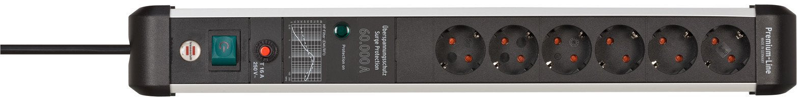 EAN 4007123677092 - Brennenstuhl 1391010600 base múltiple 3 m 6 salidas AC Interior Negro, Plata imagen 1