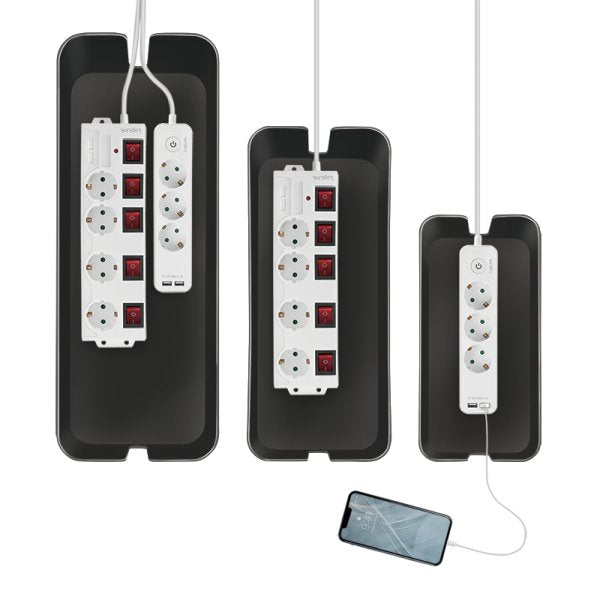 EAN 4052792067415 - LogiLink KAB0077 organizador de cables Universal Caja de cables Negro 3 pieza(s) imagen 5