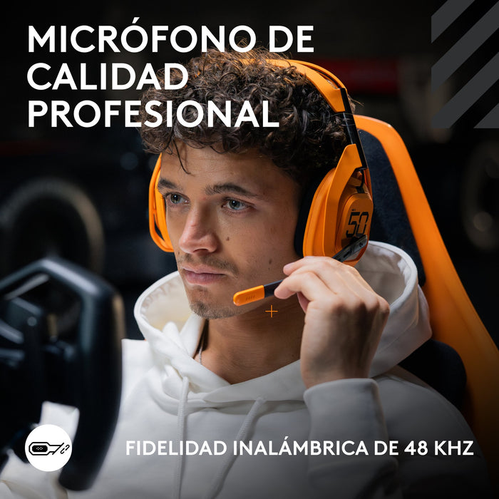 EAN 5099206132757 - Logitech G Astro A50 X LIGHTSPEED McLaren Edition Inalámbrico Diadema Juego Negro, Naranja imagen 7