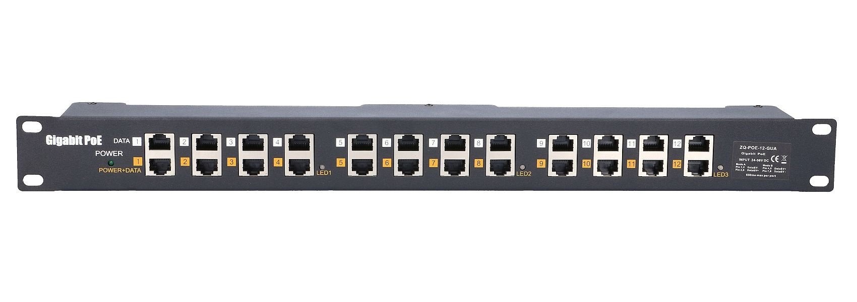 EAN 5902560361988 - Extralink POE INJECTOR 12 PORT GIGABIT - 1 Gbps - 12-Port Gigabit Ethernet 48 V imagen 1