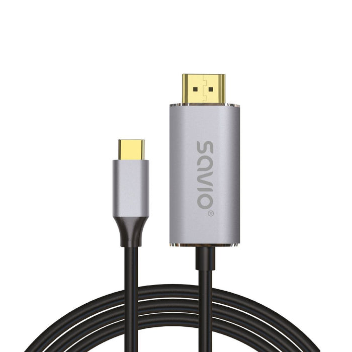 EAN 5901986047674 - Savio USB-C to HDMI 2.0B cable 2m silver / black gold tips CL-171 cable HDMI USB C HDMI tipo A (Estándar) imagen 5