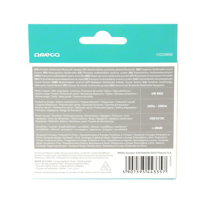 EAN 5907595443357 - Omega OG58BB altavoz portátil o de fiesta Negro 3 W imagen 5