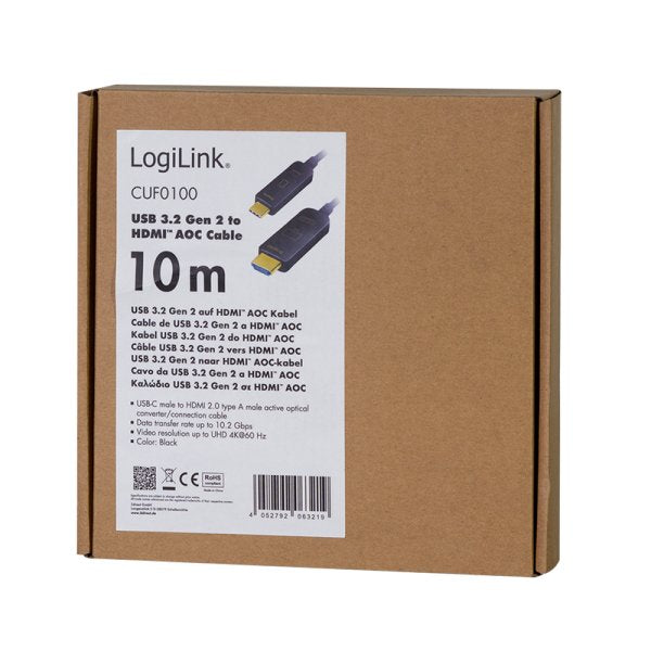 EAN 4052792063219 - LogiLink CUF0100 adaptador de cable de vídeo 10 m USB Tipo C HDMI tipo A (Estándar) Negro imagen 5