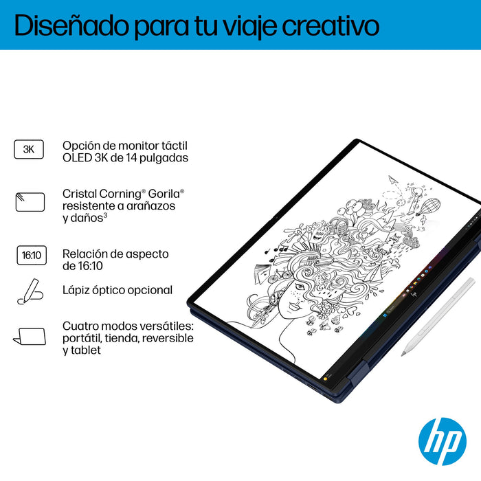 EAN 199251569180 - HP OmniBook X FlipNGAI 14-fm0009ns Copilot+ PC Intel Core Ultra 7 258V Híbrido (2-en-1) 35,6 cm (14") Pant imagen 8