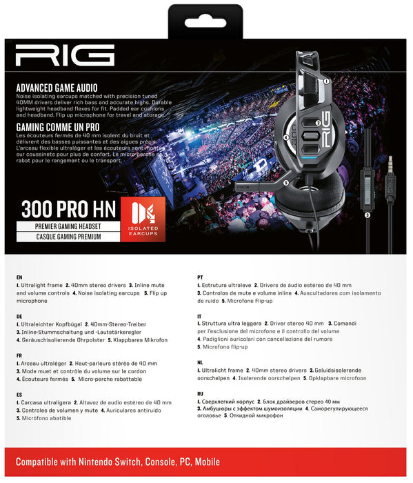 EAN 3665962009217 - NACON RIG 300 PRO HN Auriculares Alámbrico Diadema Juego Negro imagen 6