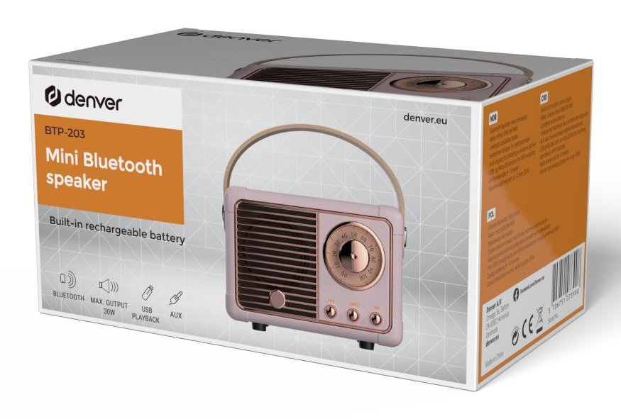 EAN 5706751073908 - Denver BTP-203RO Altavoz monofónico portátil Rosa 3 W imagen 2