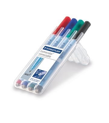 EAN 4007817305171 - Staedtler Lumocolor correctable 305 marcador 4 pieza(s) Verde, Negro, Azul, Rojo imagen 1