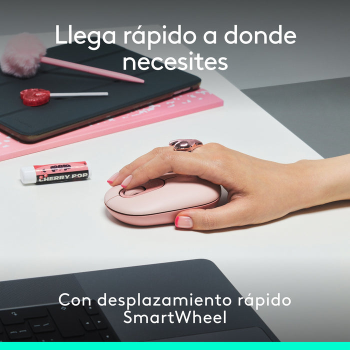 EAN 5099206127869 - Logitech 920-013120 teclado Ratón incluido Universal QWERTY Español Rosa, Blanco imagen 5