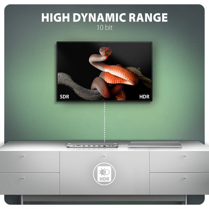 EAN 8595247907530 - Axagon HMC-10HLS base para portátil y replicador de puertos Alámbrico USB 3.2 Gen 1 (3.1 Gen 1) Type-C Ne imagen 7