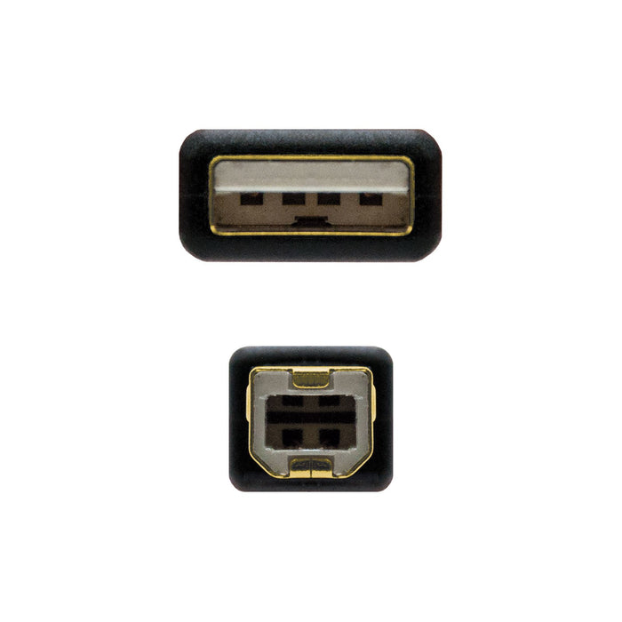 EAN 8433281004443 - Nanocable 10.01.1202 cable USB USB 2.0 2 m USB A USB B Negro imagen 3