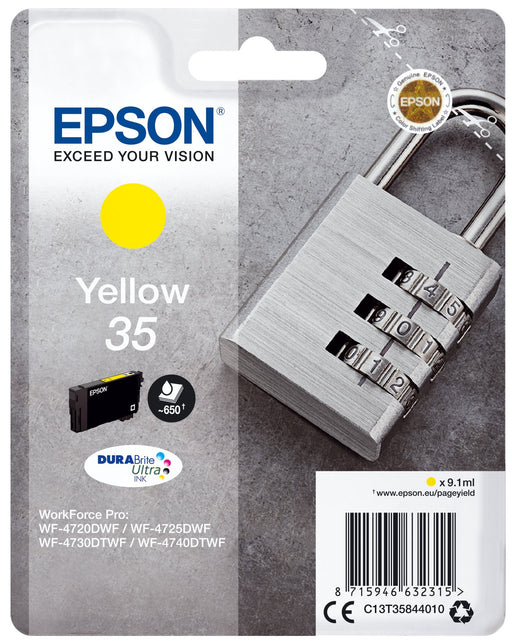 EAN 8715946632315 - Epson Padlock C13T35844010 cartucho de tinta 1 pieza(s) Original Rendimiento estándar Amarillo imagen 1