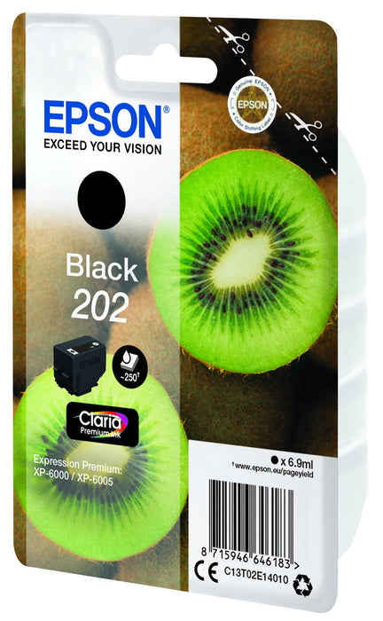 EAN 8715946646190 - Epson Kiwi 202 cartucho de tinta 1 pieza(s) Original Rendimiento estándar Negro imagen 3