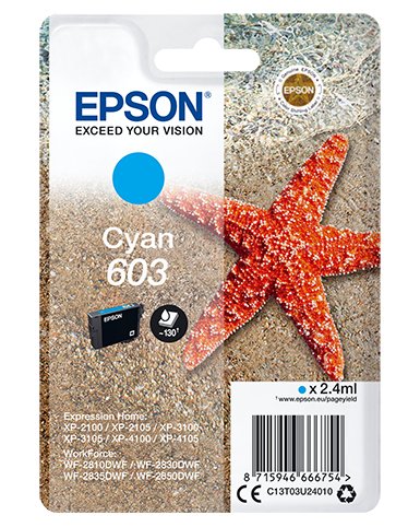 EAN 8715946666754 - Epson C13T03U24010 cartucho de tinta 1 pieza(s) Original Rendimiento estándar Cian imagen 1