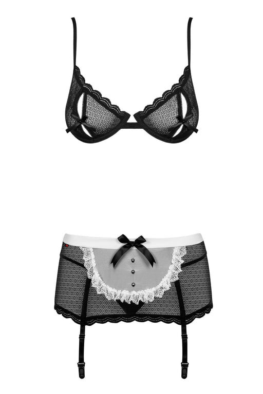 EAN 5901688210192 - Obsessive MAIDME SET L/XL conjunto de ropa interior y bodi Conjunto de lencería Negro, Translúcido, Blanc imagen 1