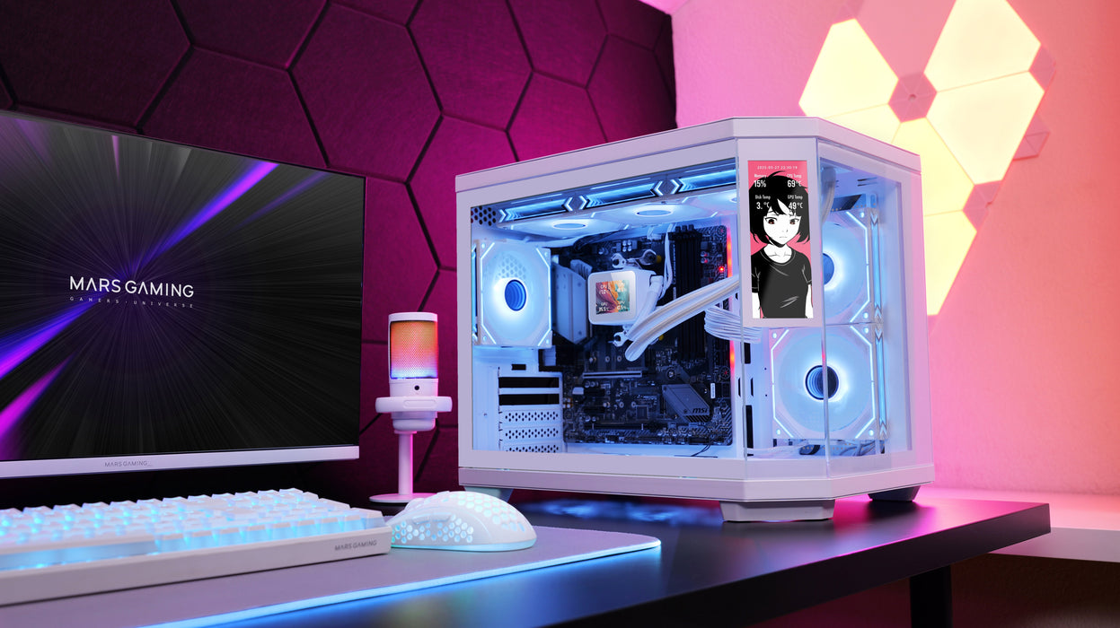 EAN 8435693113157 - Mars Gaming MC3TCORELCDMW carcasa de ordenador Mini Tower Blanco imagen 8