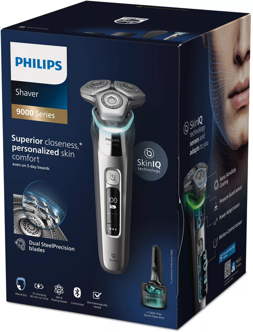 EAN 8720689018104 - Philips SHAVER Series 9000 S9975/55 afeitadora Máquina de afeitar de rotación Recortadora Plata imagen 2