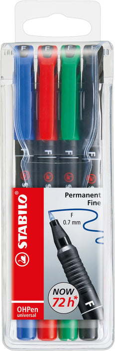 EAN 4006381114981 - STABILO OHPen universal permanent, 4 Pack marcador permanente Punta redonda Negro, Azul, Verde, Rojo 4 pi imagen 1