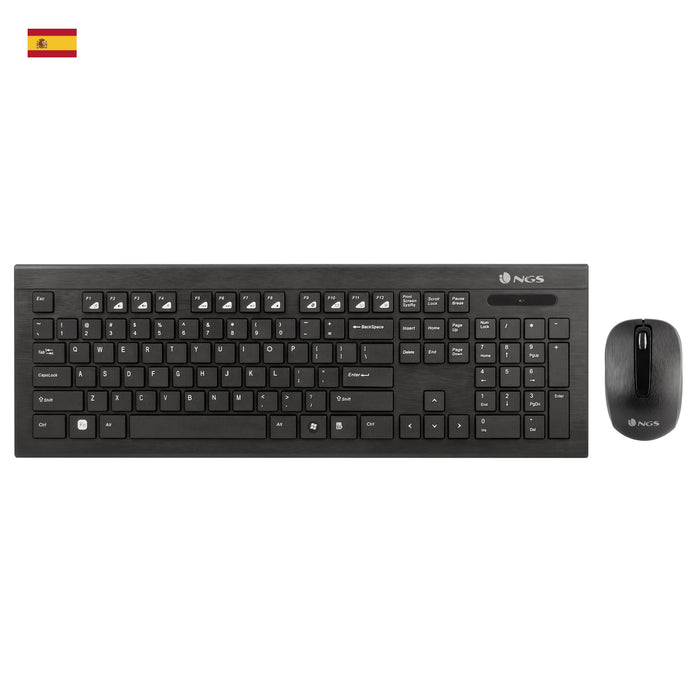 EAN 8435430608007 - NGS Dragonfly Kit, QWERTY, ES teclado Ratón incluido Universal RF inalámbrico Negro imagen 1