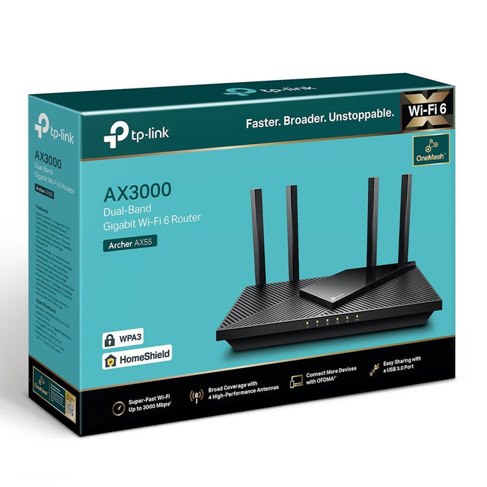 EAN 4897098682678 - TP-Link Archer AX55 router inalámbrico Gigabit Ethernet Doble banda (2,4 GHz / 5 GHz) Negro imagen 4