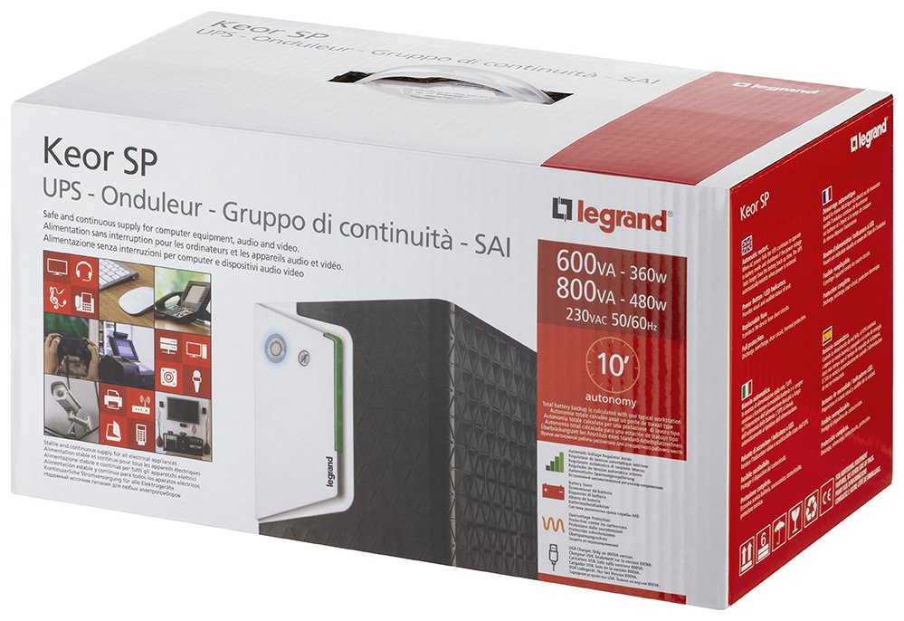 EAN 3414971232006 - Legrand Keor ASI SP 800 IEC sistema de alimentación ininterrumpida (UPS) Línea interactiva 0,8 kVA 480 W  imagen 3