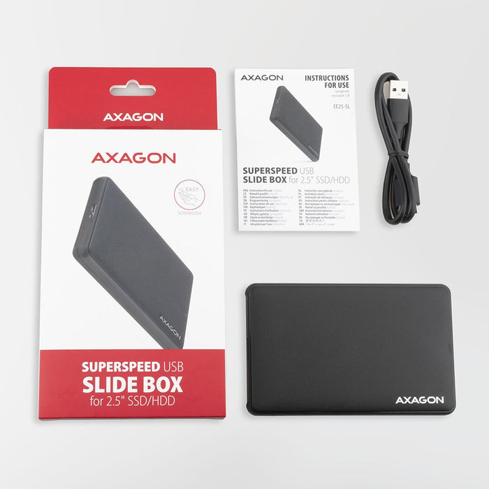 EAN 8595247905826 - Axagon EE25-SL caja para disco duro externo Carcasa de disco duro/SSD Negro 2.5" imagen 7