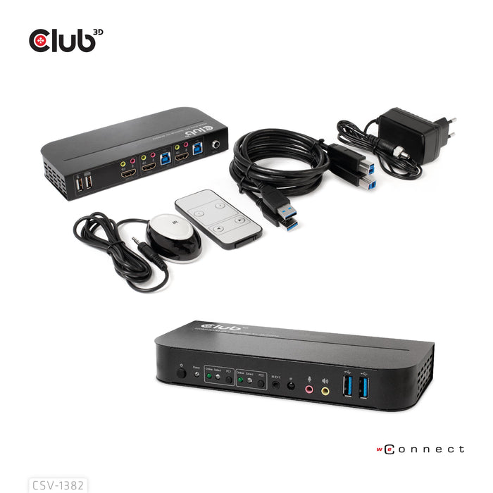 EAN 8719214472245 - CLUB3D CSV-1382 interruptor KVM Negro imagen 3