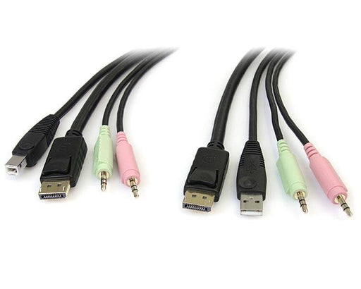 EAN 0065030840125 - StarTech.com DP4N1USB6 cable para video, teclado y ratón (kvm) Negro 1,829 m imagen 1