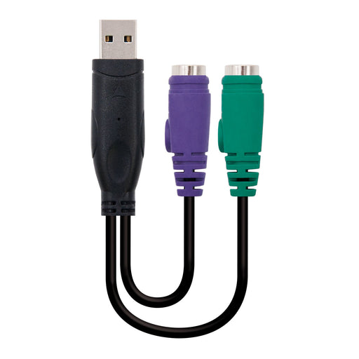 EAN 8433281003903 - Nanocable 10.03.0101 cable ps/2 0,15 m 2x 6-p Mini-DIN USB A Negro imagen 1