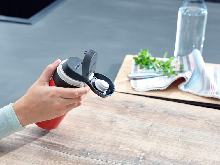 EAN 4006501032454 - Leifheit 03245 taza de viaje 350 ml Negro, Rojo Acero inoxidable imagen 3