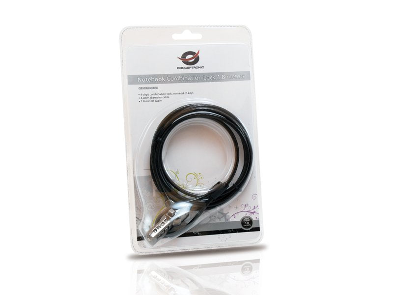 EAN 08714909026635 - Conceptronic CNBCOMLOCK18 cable antirrobo Negro 1,8 m imagen 4