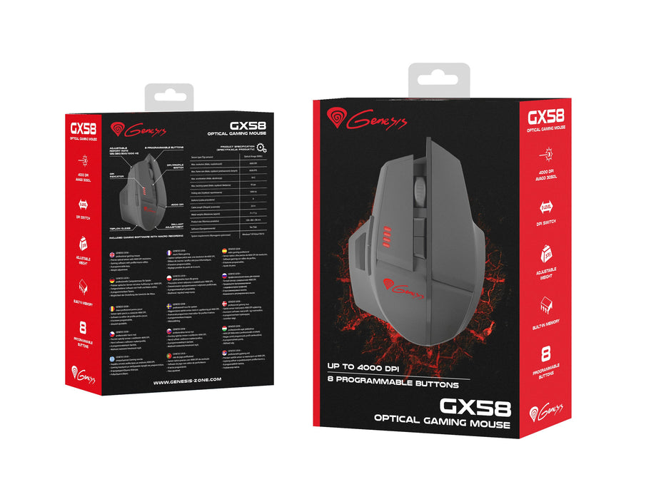 EAN 5901969402865 - GENESIS GX58 ratón Juego mano derecha USB tipo A Óptico 4000 DPI imagen 7