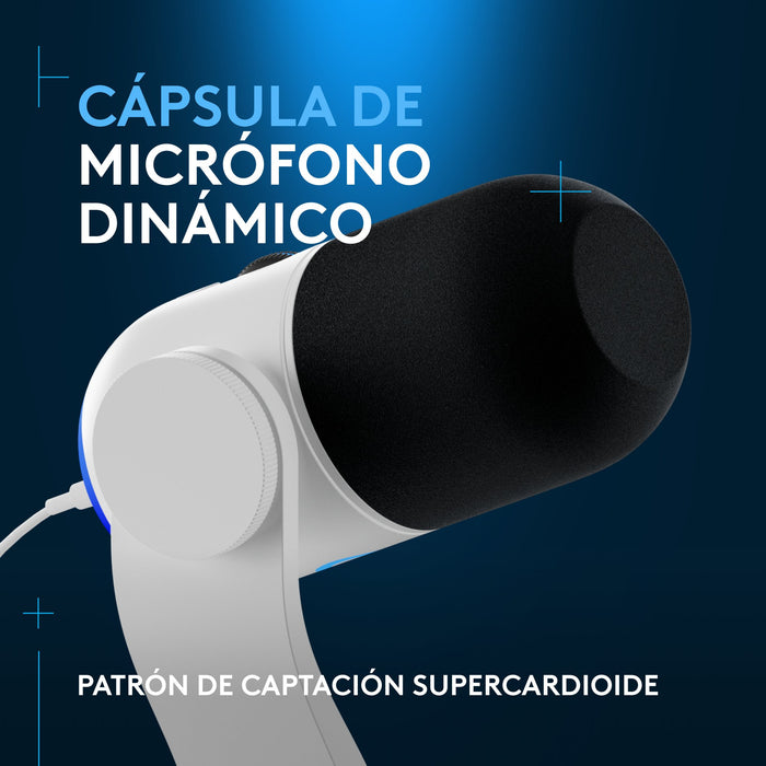 EAN 5099206116856 - Logitech G Yeti GX Negro, Blanco Micrófono de superficie para mesa imagen 8