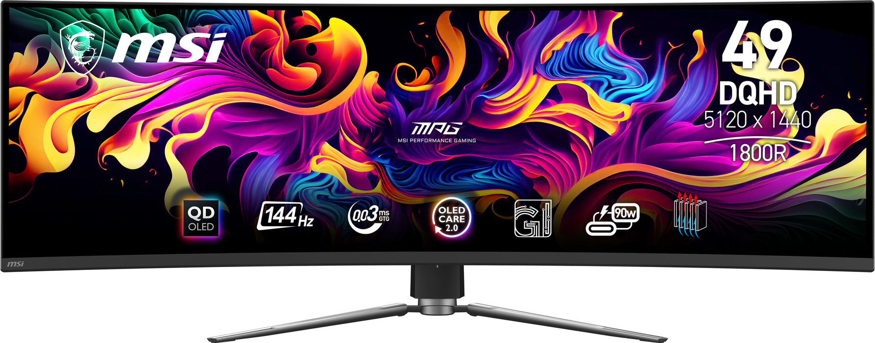 EAN 4711377143622 - MSI MPG 491CQP QD-OLED pantalla para PC 124,5 cm (49") 5120 x 1440 Pixeles DQHD Negro imagen 3