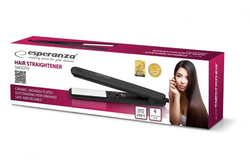 EAN 5901299915509 - Esperanza EBP001 Utensilio de peinado Plancha de pelo Caliente Negro, Blanco 35 W imagen 2