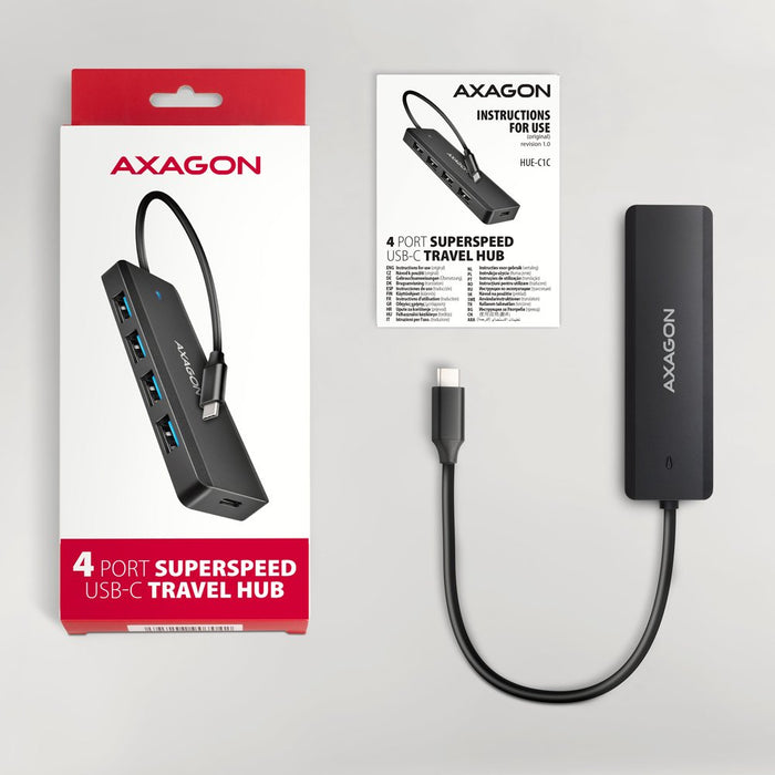 EAN 8595247907684 - Axagon HUE-C1C hub de interfaz USB 3.2 Gen 1 (3.1 Gen 1) Type-C 5000 Mbit/s Negro imagen 6
