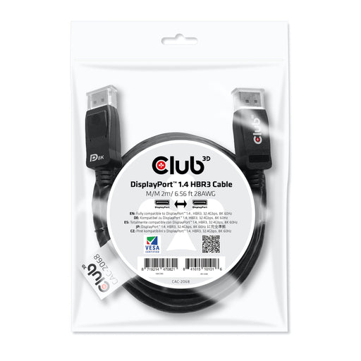 EAN 8719214470821 - CLUB3D CAC-2068 cable DisplayPort 2 m Negro imagen 2