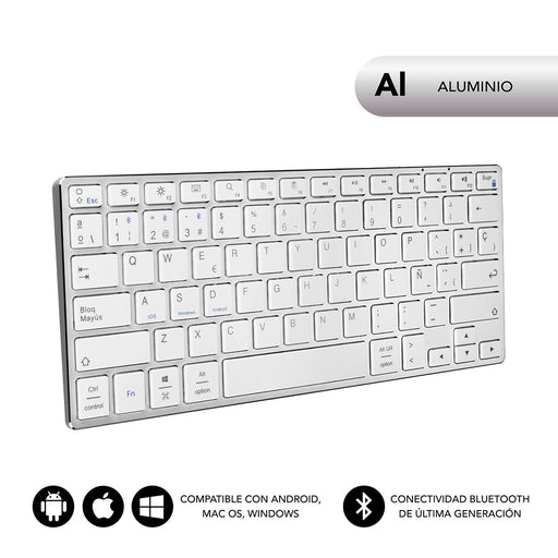 EAN 8436586740078 - SUBBLIM SUB-KB-3ADC200 teclado Universal QWERTY Español Plata, Blanco imagen 1