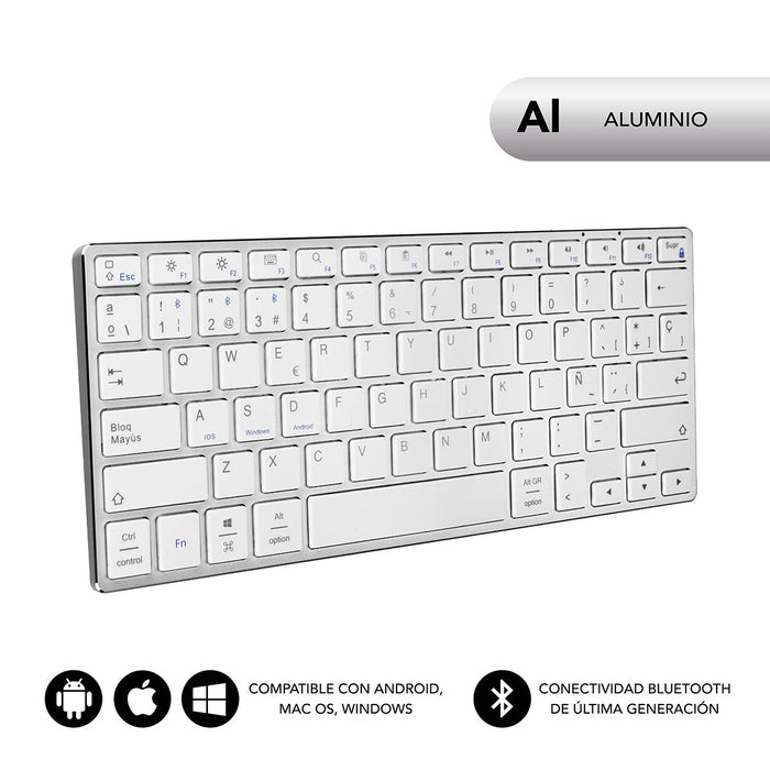 EAN 8436586740078 - SUBBLIM SUB-KB-3ADC200 teclado Universal QWERTY Español Plata, Blanco imagen 1