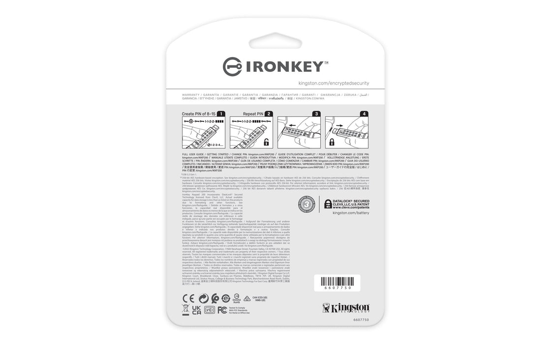 EAN 0740617330083 - Kingston Technology IronKey Keypad 200 unidad flash USB USB tipo A 3.2 Gen 1 (3.1 Gen 1) Azul imagen 4