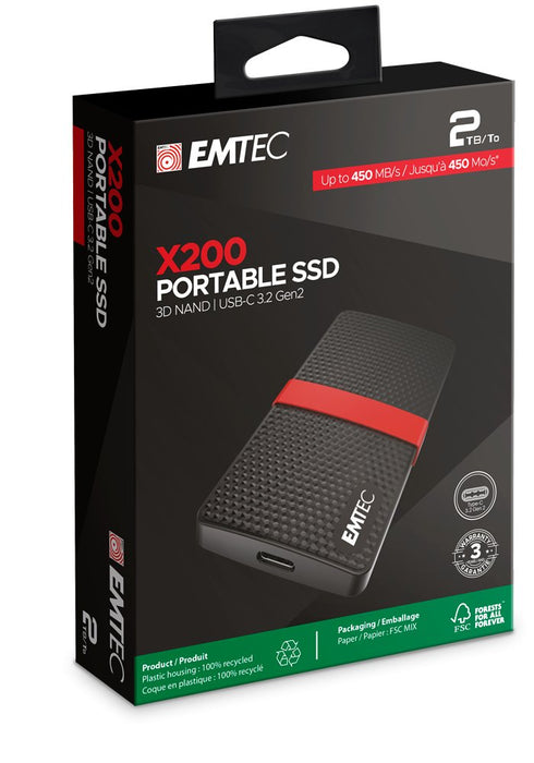 EAN 3126170173690 - Emtec X200 2 TB USB Tipo C 3.2 Gen 1 (3.1 Gen 1) Negro imagen 6