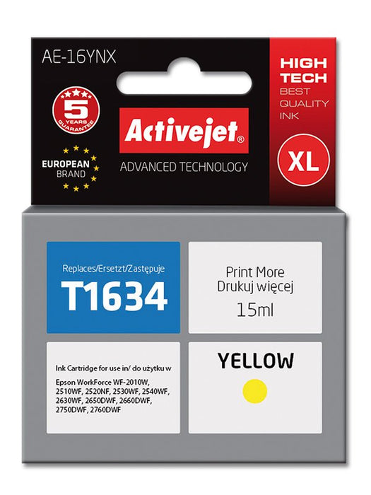 EAN 5901443108900 - Activejet AE-16YNX cartucho de tinta 1 pieza(s) Compatible Alto rendimiento (XL) Amarillo imagen 1