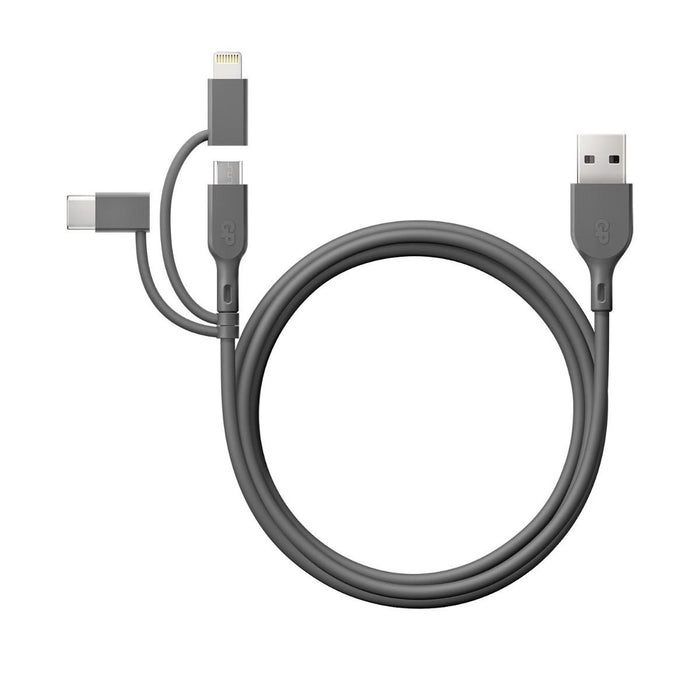 EAN 4891199206313 - GP Batteries CY1N cable USB 1 m USB A USB C/Micro-USB B/Lightning Gris imagen 4