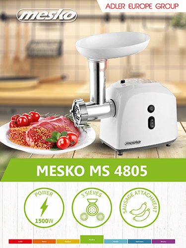 EAN 5908256835849 - Mesko Home MS 4805 picadora 600 W Blanco imagen 9